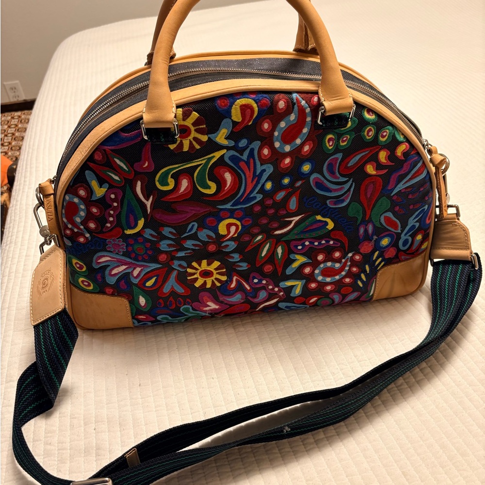 Consuela Multicolor Travel Bag with Tan Accents